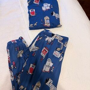 munki munki Blue Pajama Set with Fun Print